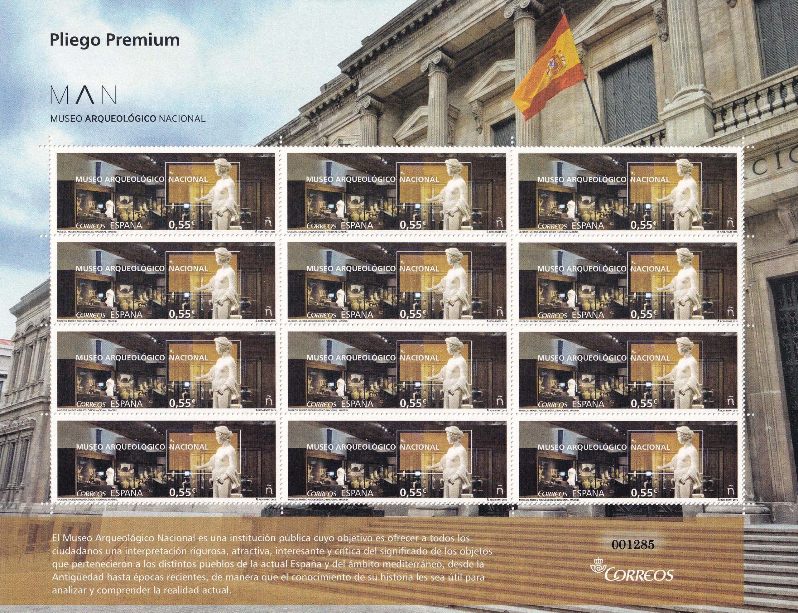 imagen-13-23218.jpg CRS962 SELLOS ESPAÑA Pliego PREMIUM nº 16 Museo Arqueológico Año 2015 - Imagen 1