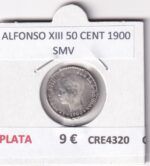 CRE4320 MONEDA ESPAÑA ALFONSO XIII 50 CENT 1900 SMV PLATA