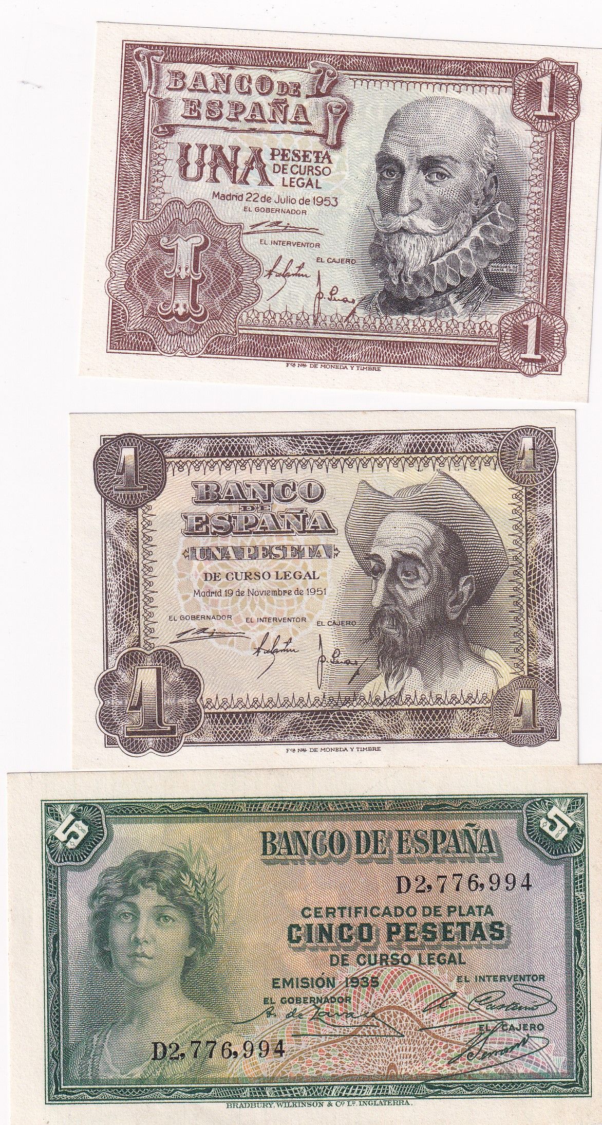 imagen-13-23353.jpg CRBL0397 LOTE 3 BILLETES ESPAÑA 1 PTS (2) Y 5 PTAS TODOS SIN CIRCULAR - Imagen 1