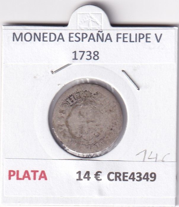 imagen-13-23412.jpg CRE4349 MONEDA ESPAÑA FELIPE V 1738 PLATA - Imagen 1