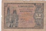 CRBS2439 BILLETE ESPAÑA 2 PESETAS 1938 SERIE A USADO