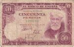 CRBS2523 BILLETE ESPAÑA 50 PESETAS 1951 SERIE A USADO