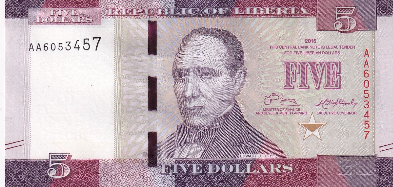 imagen-13-23716.jpg CRBX0930 BILLETE LIBERIA 5 DOLARES 2016 SIN CIRCULAR - Imagen 1