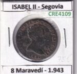 CRE4109 MONEDA ESPAÑA ISABEL II 1843 8 MARAVEDIS SEGOVIA