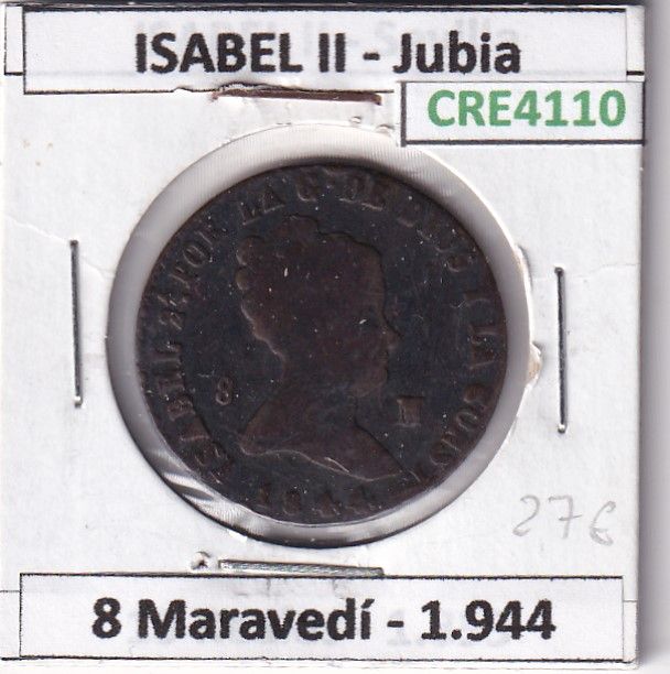 imagen-13-23827.jpg CRE4110 MONEDA ESPAÑA ISABEL II 1844 8 MARAVEDIS JUBIA - Imagen 1