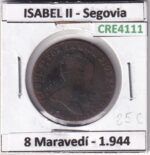 CRE4111 MONEDA ESPAÑA ISABEL II 1844 8 MARAVEDIS SEGOVIA