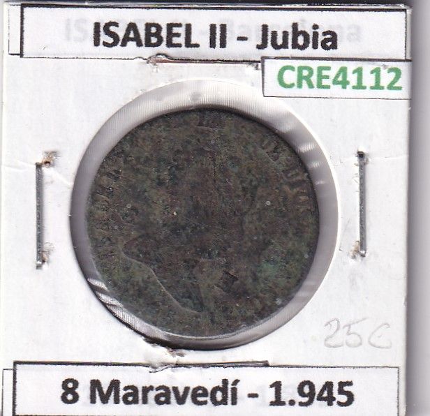 imagen-13-23829.jpg CRE4112 MONEDA ESPAÑA ISABEL II 1845 8 MARAVEDIS JUBIA - Imagen 1