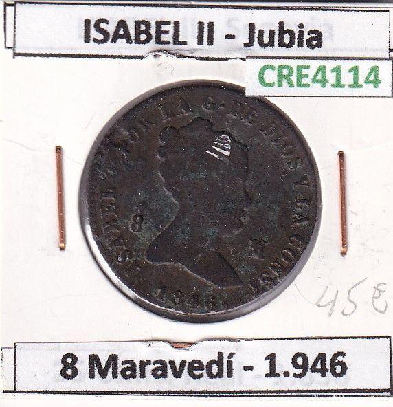 imagen-13-23831.jpg CRE4114 MONEDA ESPAÑA ISABEL II 1846 8 MARAVEDIS JUBIA - Imagen 1