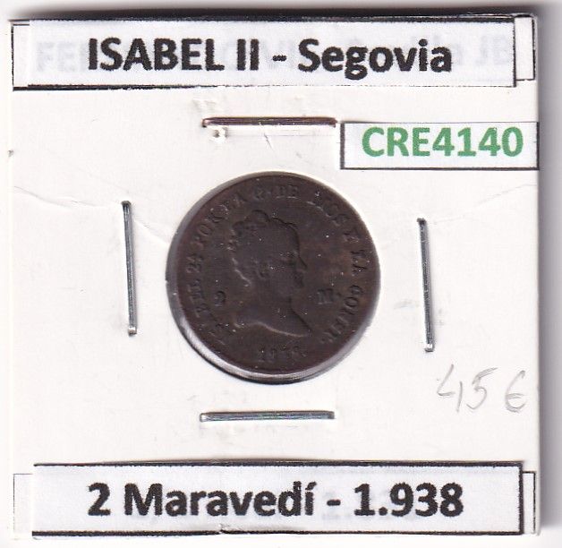 imagen-13-23857.jpg CRE4140 MONEDA ESPAÑA ISABEL II 1838 2 MARAVEDIS SEGOVIA - Imagen 1