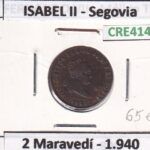 CRE4141 MONEDA ESPAÑA ISABEL II 1840 2 MARAVEDIS SEGOVIA