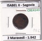 CRE4143 MONEDA ESPAÑA ISABEL II 1842 2 MARAVEDIS SEGOVIA