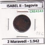 CRE4143 MONEDA ESPAÑA ISABEL II 1842 2 MARAVEDIS SEGOVIA