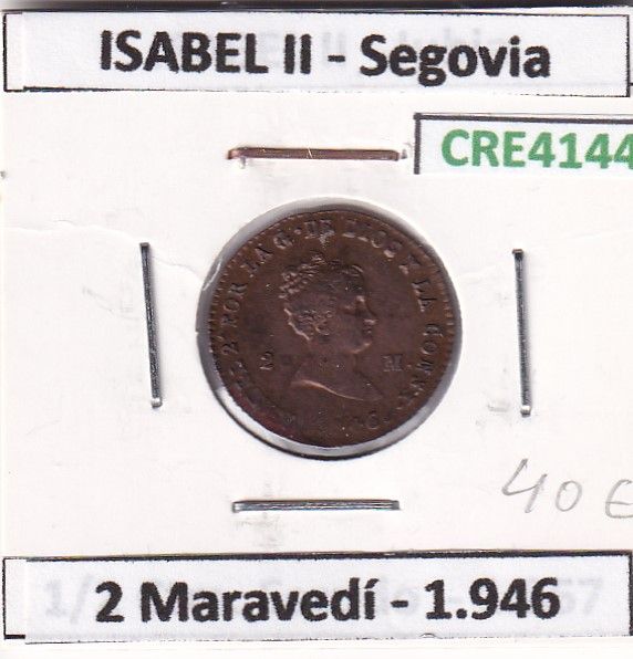 imagen-13-23861.jpg CRE4144 MONEDA ESPAÑA ISABEL II 1846 2 MARAVEDIS SEGOVIA - Imagen 1