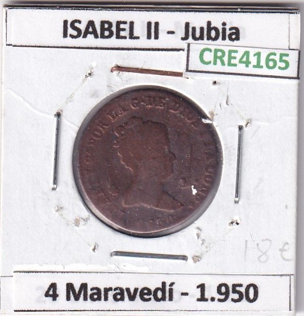 imagen-13-23882.jpg CRE4165 MONEDA ESPAÑA ISABEL II 1850 4 MARAVEDIS JUBIA - Imagen 1