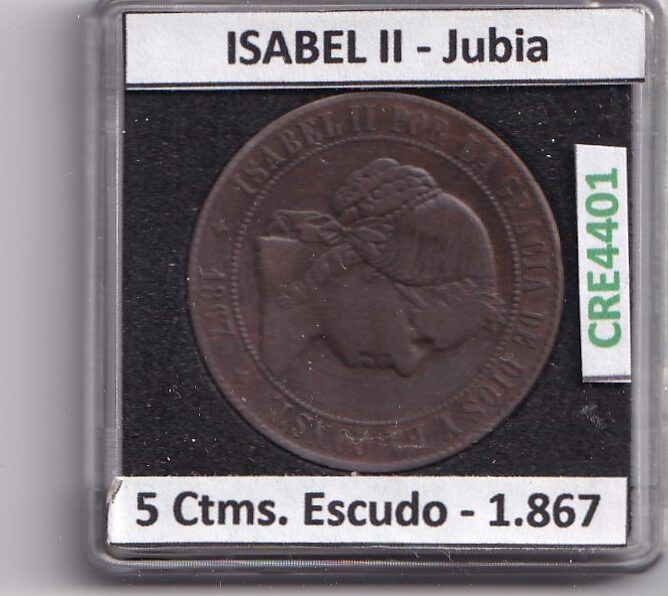 imagen-13-23906.jpg CRE4401 MONEDA ESPAÑA ISABEL II 1867 5 CTMS ESCUDO JUBIA - Imagen 1
