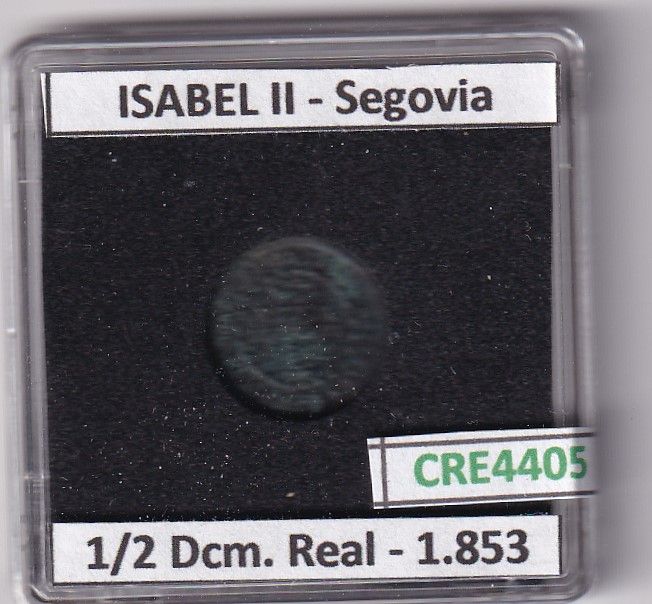 imagen-13-23910.jpg CRE4405 MONEDA ESPAÑA ISABEL II 1853 1/2 DCM. REAL SEGOVIA - Imagen 1