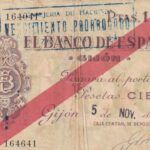 CRBL0425 BILLETE ESPAÑA GIJON 100 PESETAS 1936 BC+