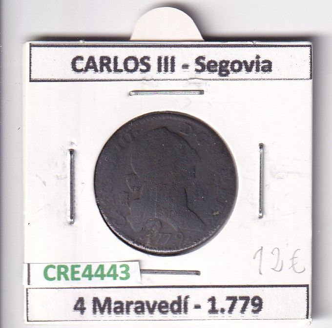 imagen-13-24011.jpg CRE4443 MONEDA ESPAÑA CARLOS III 4 MARAVEDIS 1778 SEGOVIA - Imagen 1