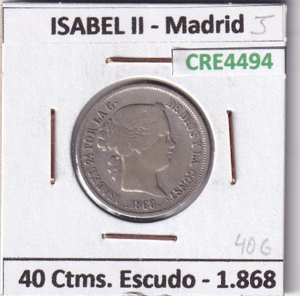 imagen-13-24152.jpg CRE4494 MONEDA ESPAÑA ISABEL II 40 CTMS ESCUDO 1868 MADRID - Imagen 1