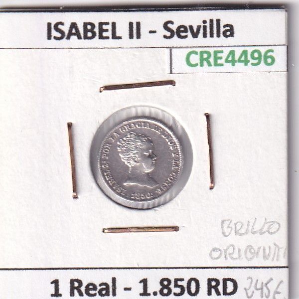 imagen-13-24154.jpg CRE4496 MONEDA ESPAÑA ISABEL II 1 REAL 1850 RD SEVILLA BRILLO ORIGINAL - Imagen 1