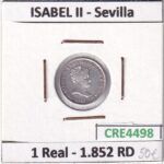 CRE4498 MONEDA ESPAÑA ISABEL II 1 REAL 1852 RD SEVILLA