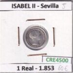 CRE4500 MONEDA ESPAÑA ISABEL II 1 REAL 1853 SEVILLA
