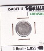 CRE4501 MONEDA ESPAÑA ISABEL II 1 REAL 1855 SEVILLA