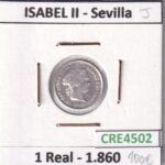 CRE4502 MONEDA ESPAÑA ISABEL II 1 REAL 1860 SEVILLA