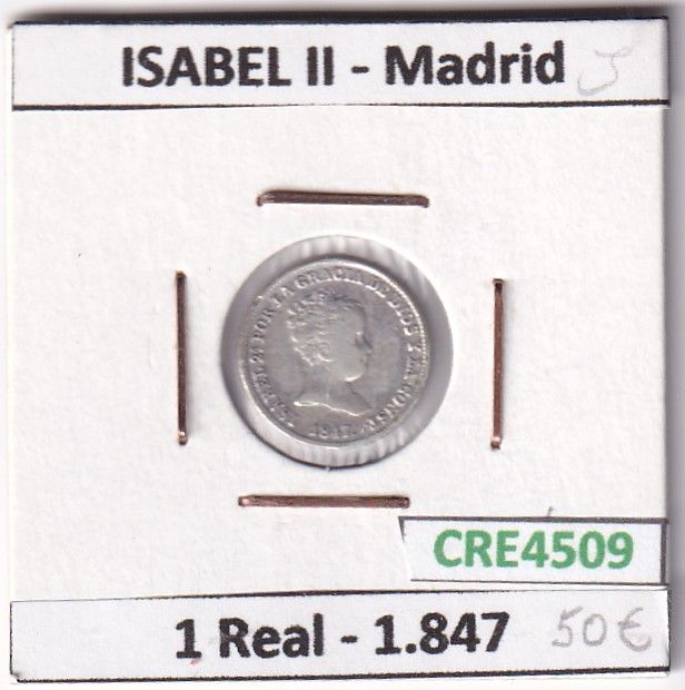 imagen-13-24167.jpg CRE4509 MONEDA ESPAÑA ISABEL II 1 REAL 1847 MADRID - Imagen 1