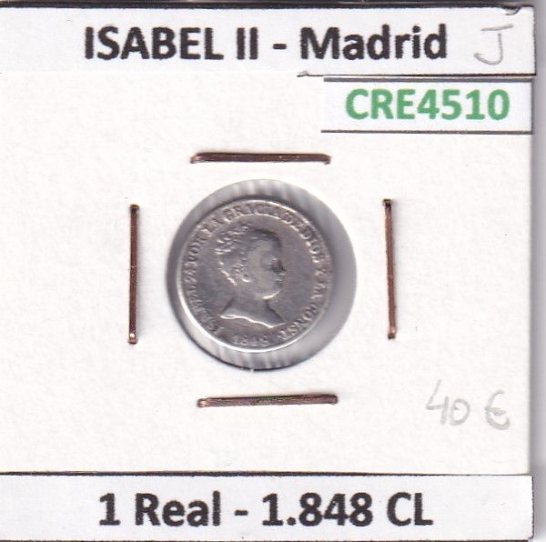 imagen-13-24168.jpg CRE4510 MONEDA ESPAÑA ISABEL II 1 REAL 1848 CL MADRID - Imagen 1