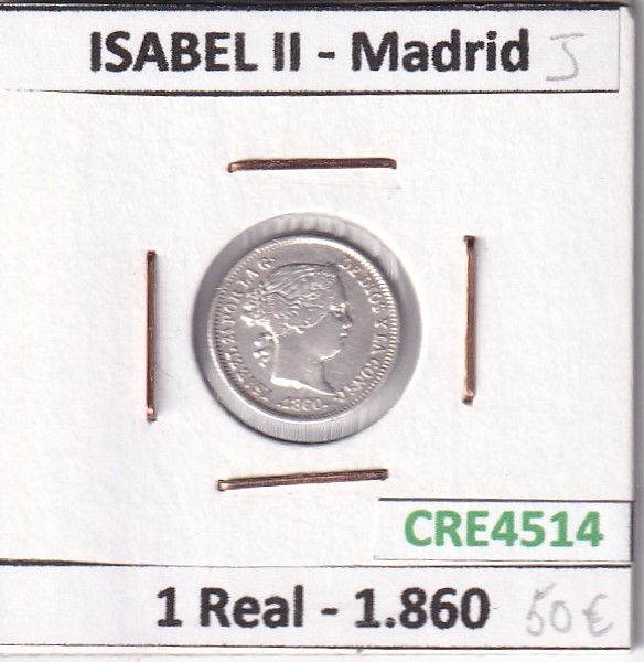 imagen-13-24172.jpg CRE4514 MONEDA ESPAÑA ISABEL II 1 REAL 1860 MADRID - Imagen 1