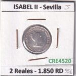 CRE4520 MONEDA ESPAÑA ISABEL II 2 REALES 1850 RD SEVILLA