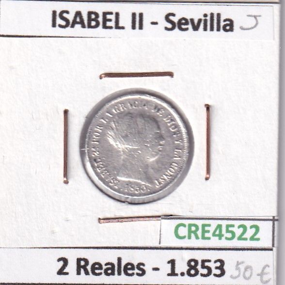 imagen-13-24180.jpg CRE4522 MONEDA ESPAÑA ISABEL II 2 REALES 1853 SEVILLA - Imagen 1
