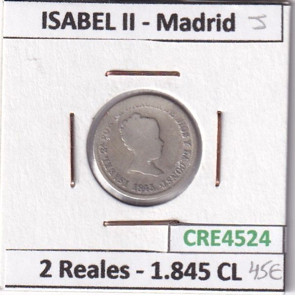 imagen-13-24182.jpg CRE4524 MONEDA ESPAÑA ISABEL II 2 REALES 1845 CL MADRID - Imagen 1