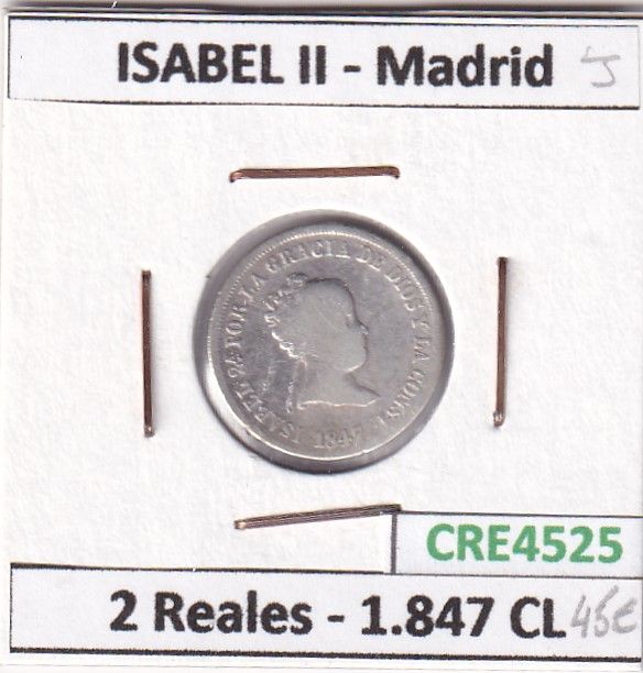 imagen-13-24183.jpg CRE4525 MONEDA ESPAÑA ISABEL II 2 REALES 1847 CL MADRID - Imagen 1