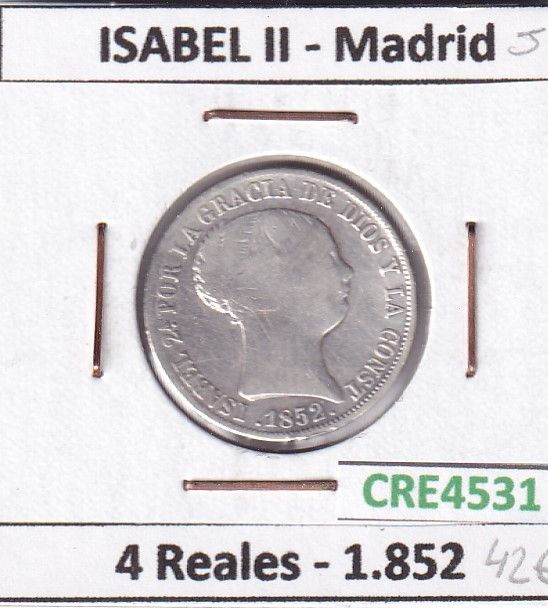 imagen-13-24189.jpg CRE4531 MONEDA ESPAÑA ISABEL II 4 REALES 1852 MADRID - Imagen 1