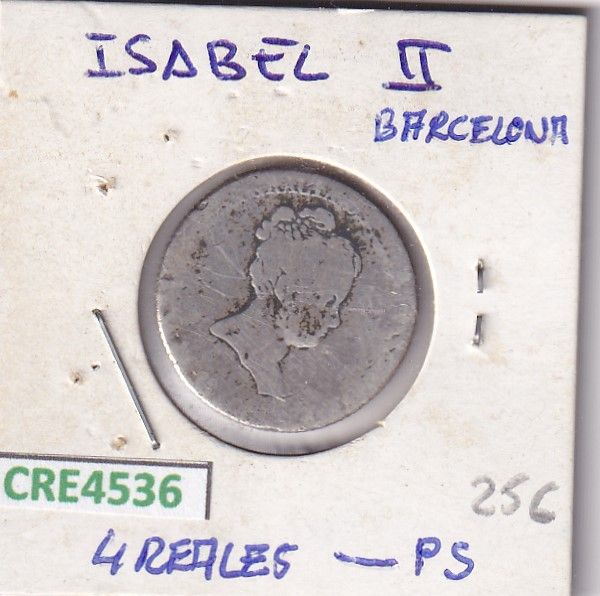 imagen-13-24194.jpg CRE4536 MONEDA ESPAÑA ISABEL II 4 REALES BARCELONA PS - Imagen 1