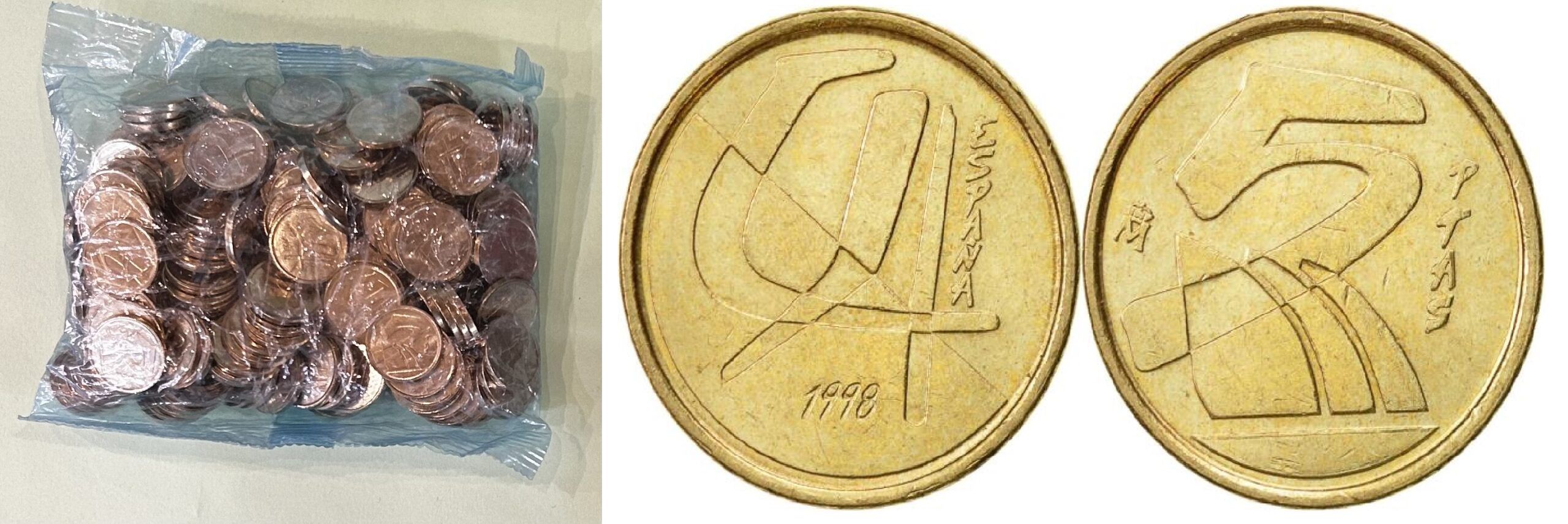 imagen-13-24202.jpg C199805 BOLSA CON 200 MONEDAS ESPAÑA 1998 5 PESETAS SIN CIRCULAR - Imagen 1