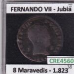 CRE4560 MONEDA ESPAÑA FERNANDO VII 8 MARAVEDIS 1823 JUBIA
