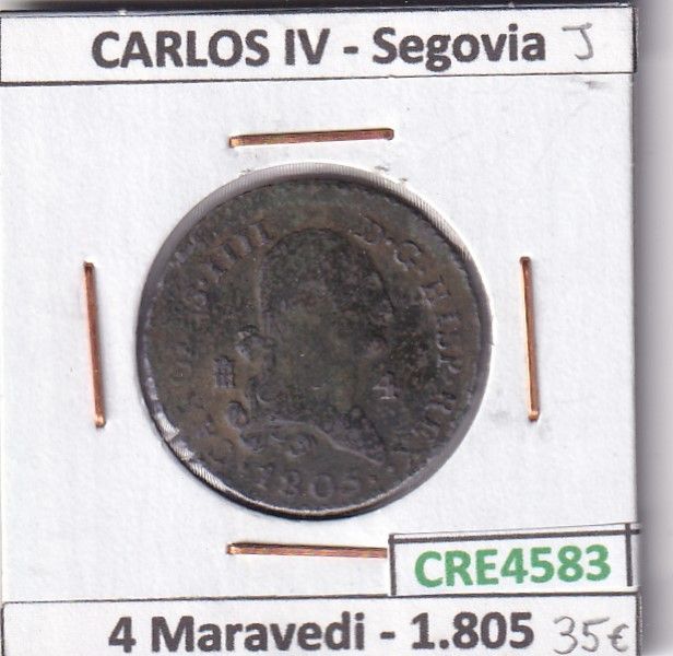 imagen-13-24248.jpg CRE4583 MONEDA ESPAÑA CARLOS IV 4 MARAVEDIS 1805 SEGOVIA - Imagen 1