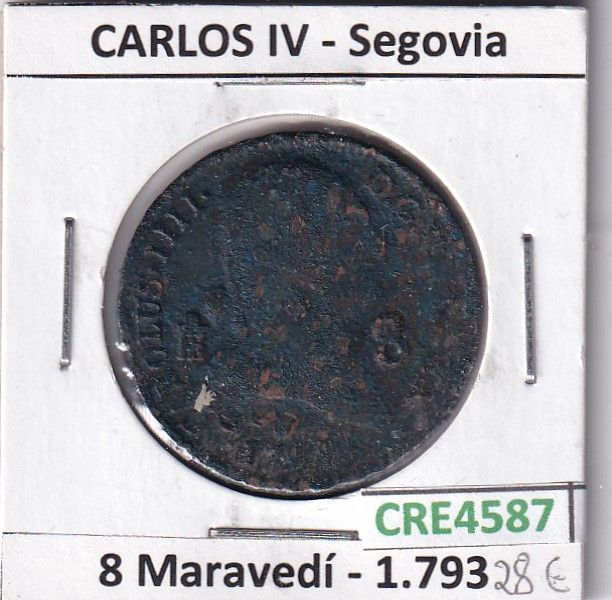imagen-13-24252.jpg CRE4587 MONEDA ESPAÑA CARLOS IV 8 MARAVEDIS 1793 SEGOVIA - Imagen 1