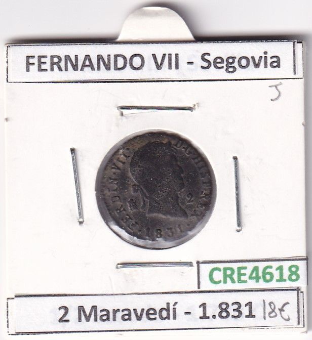 imagen-13-24283.jpg CRE4618 MONEDA ESPAÑA FERNANDO VII 2 MARAVEDIS 1831 SEGOVIA - Imagen 1