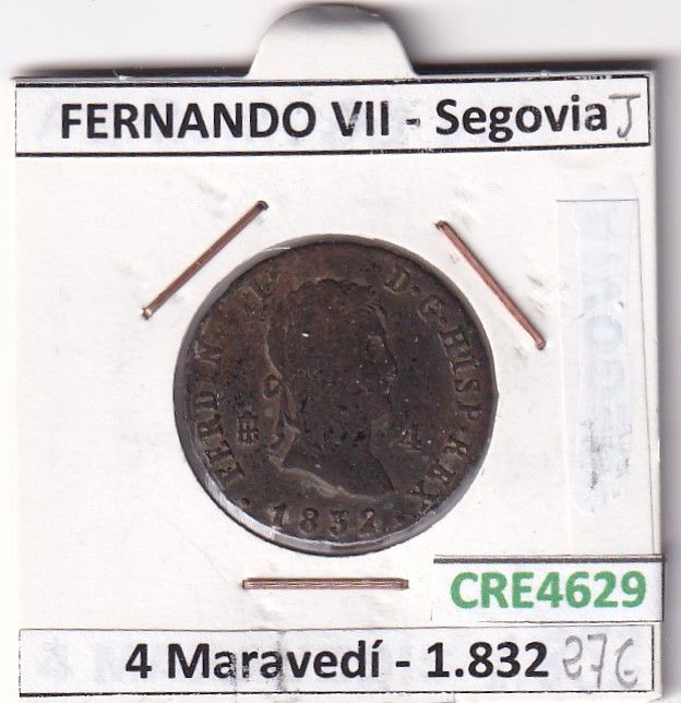imagen-13-24294.jpg CRE4629 MONEDA ESPAÑA FERNANDO VII 4 MARAVEDIS 1832 SEGOVIA - Imagen 1