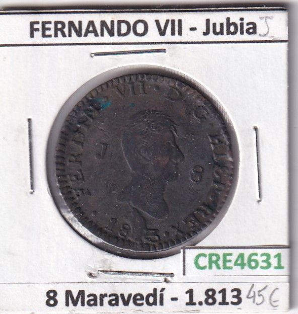 imagen-13-24296.jpg CRE4631 MONEDA ESPAÑA FERNANDO VII 8 MARAVEDIS 1813 JUBIA - Imagen 1