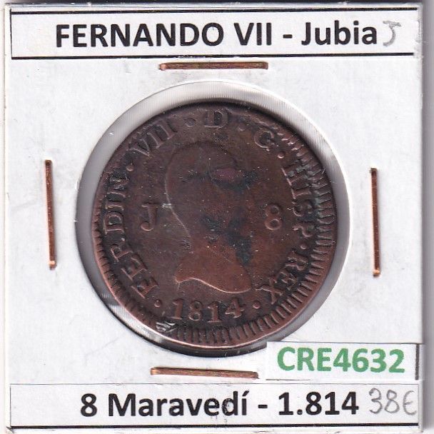 imagen-13-24297.jpg CRE4632 MONEDA ESPAÑA FERNANDO VII 8 MARAVEDIS 1814 JUBIA - Imagen 1