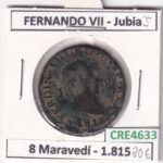 CRE4633 MONEDA ESPAÑA FERNANDO VII 8 MARAVEDIS 1815 JUBIA