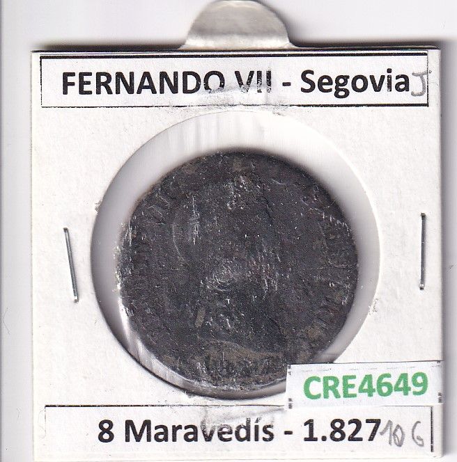 imagen-13-24314.jpg CRE4649 MONEDA ESPAÑA FERNANDO VII 8 MARAVEDIS 1827 SEGOVIA - Imagen 1