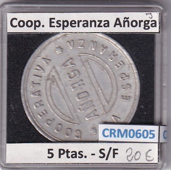 imagen-13-24346.jpg CRM0605 FICHA COOP. ESPERANZA AÑORGA 5 PESETAS S/F - Imagen 1