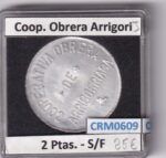CRM0609 FICHA COOP. OBRERA ARRIGORI 2 PESETAS S/F