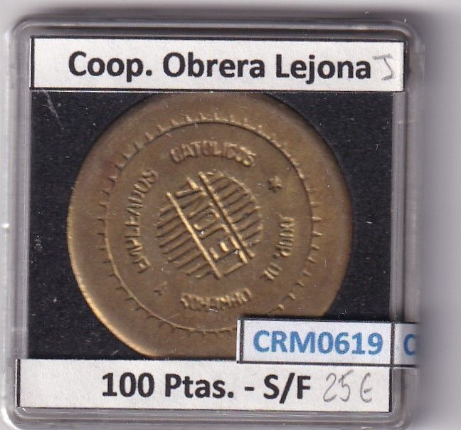 imagen-13-24360.jpg CRM0619 FICHA COOP. OBRERA LEJONA 100 PESETAS S/F - Imagen 1